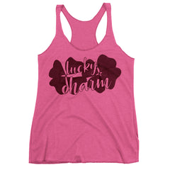 Lucky Charm Clover Racerback Tank Top.