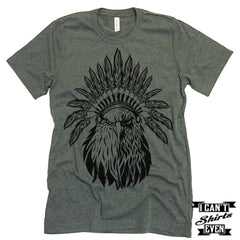American Eagle Headdress. July 4th T shirt. Unisex Tee.