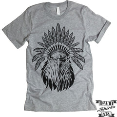 American Eagle Headdress. July 4th T shirt. Unisex Tee.