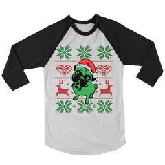 Pug Christmas Baseball Shirt
