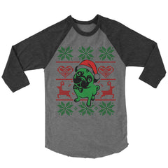Pug Christmas Baseball Shirt