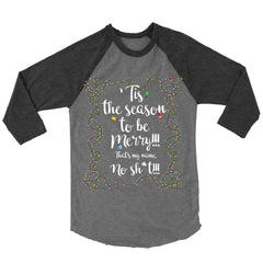 'Tis The Season To Be Merry Baseball Shirt