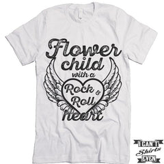 Flower Child With A Rock & Roll Heart T-Shirt.