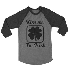 Kiss Me I'm Irish Baseball Shirt.