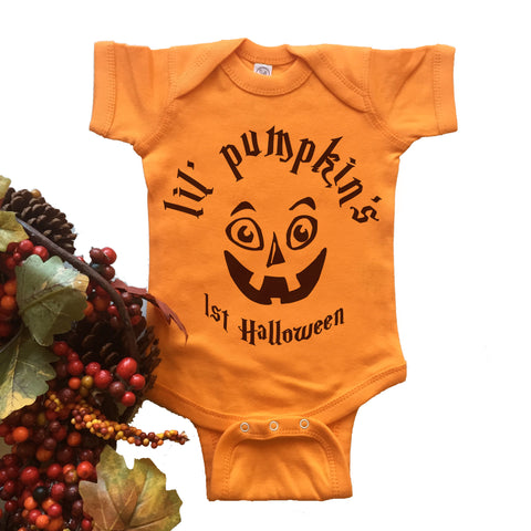 Lil' Pumpkin's 1st Halloween. Baby Bodysuit.
