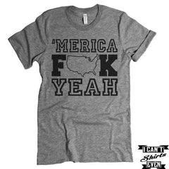 Merica F**k Yeah T-shirt. Merica Shirt. USA. Patriotic Unisex Tee. USA Shirt