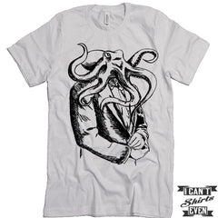 Octopus Shirt. Unisex Tshirt. Human Octopus Tee. Octopus Drawing.