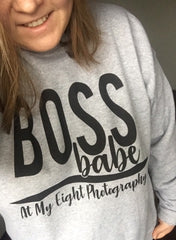 Custom Boss Babe Off The Shoulder Sweatshirt