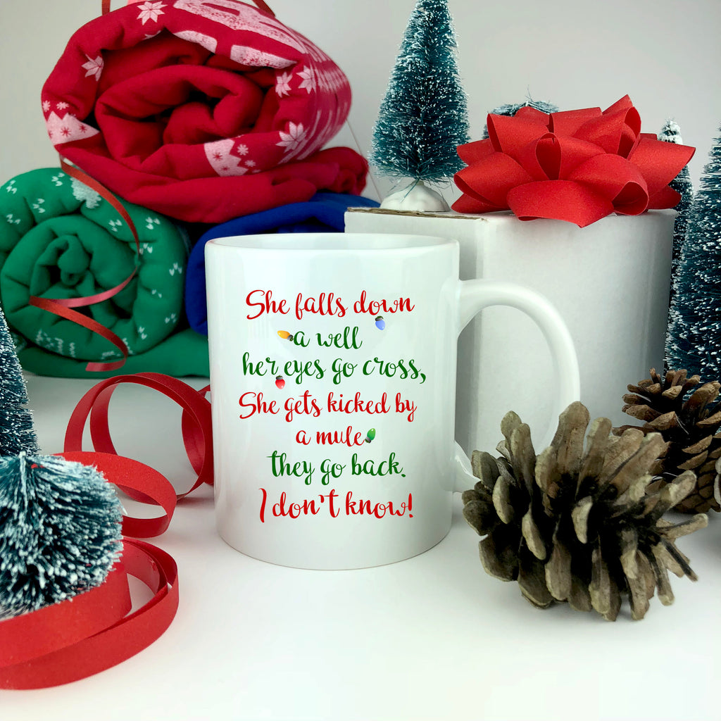 She Falls Down Mug.