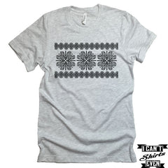 Vyshyvanka. Ukrainian Shirt. Cross Stitch Motive Ethnic Pattern Tshirt. Tryzub.