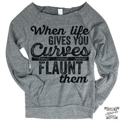 When Life Gives You Curves Off-The-Shoulder Sweater.