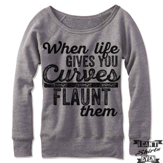 When Life Gives You Curves Flaunt Them Off Shoulder Sweater