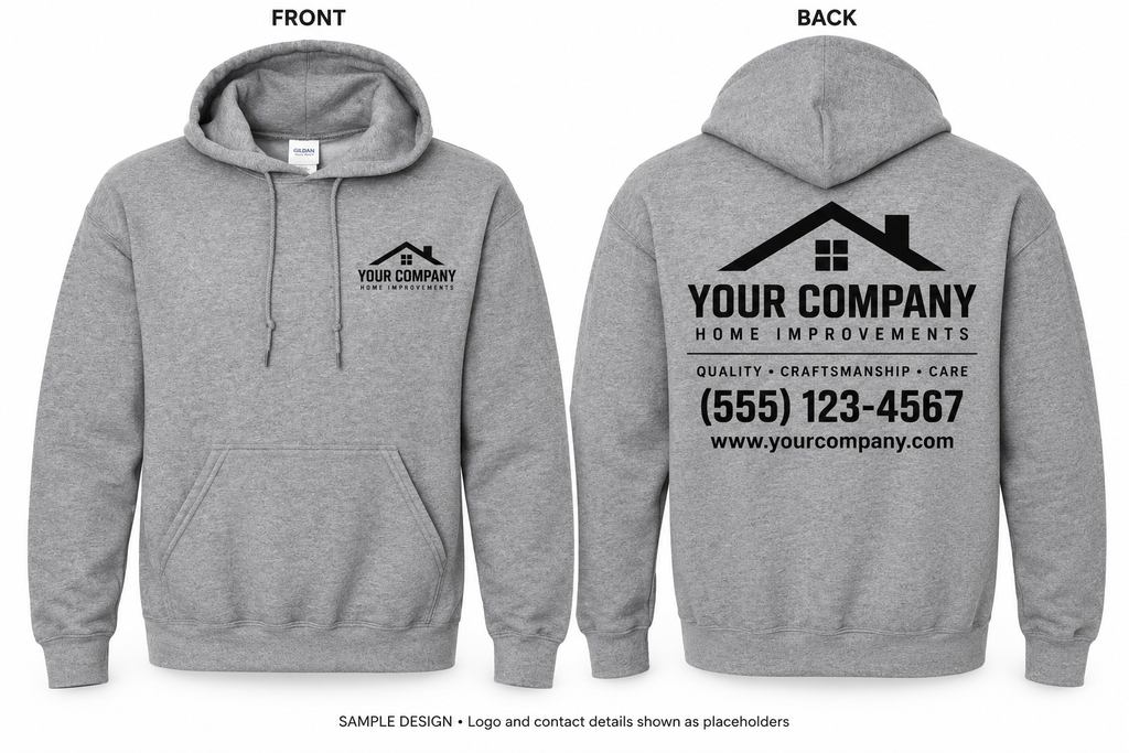 Custom Company Logo Hoodies – Front & Back Printing