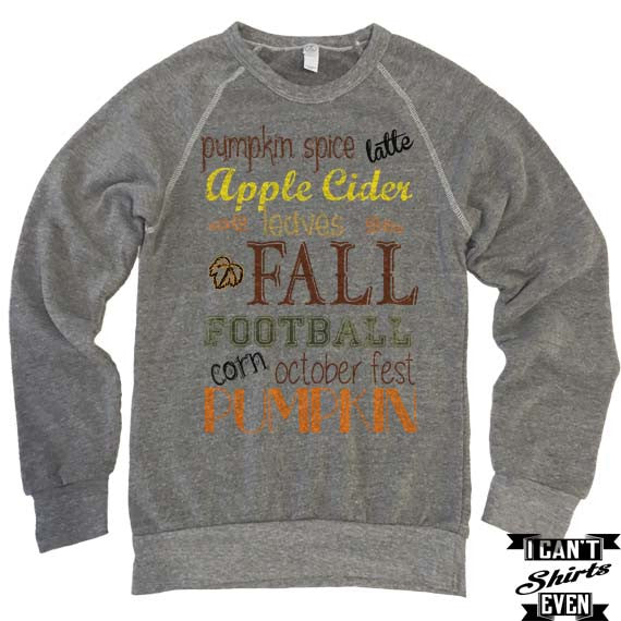 Pumpkin Spice. Fall. Football. Apple. Sweatshirt. Fall Shirt. Eco-Fleece Sweatshirt.Unisex Autumn