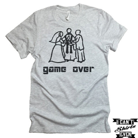 Game Over T-shirt. Party Engagement Gift. Wedding Gift. Bridal Shower.