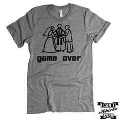 Game Over T-shirt. Party Engagement Gift. Wedding Gift. Bridal Shower.