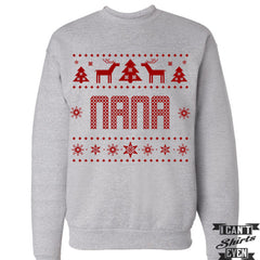 Nana Christmas Gift. Ugly Sweater. Tacky Christmas Jumper. Merry Christmas Sweater.