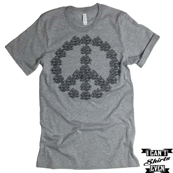 Peace Shirt. Skeleton T-shirt. Halloween Tee. Unisex Tee Shirt