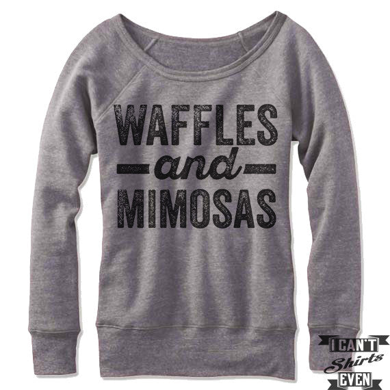 Waffles And Mimosas Off-The-Shoulder Sweater
