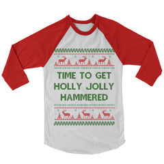 Time To Get Holly Jolly Hammered Baseball Shirt