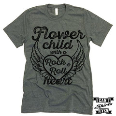 Flower Child With A Rock & Roll Heart T-Shirt.