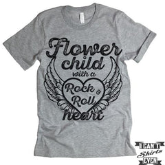 Flower Child With A Rock & Roll Heart T-Shirt.