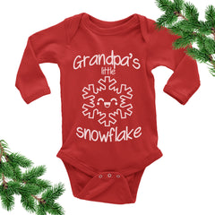 Grandpa's Little Snowflake Baby Bodysuit. Christmas Baby Outfit.