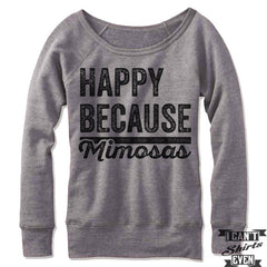 Happy Because Mimosas Off-The-Shoulder Sweater