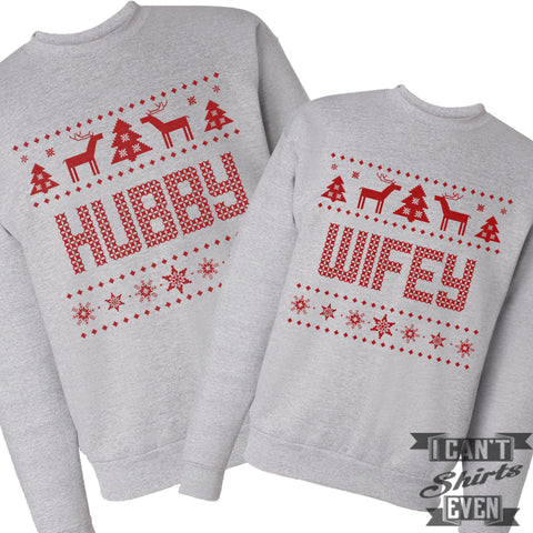 Wifey Hubby Ugly Christmas Sweaters