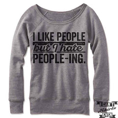 I Like People But I Hate People-ing Off Shoulder Sweater