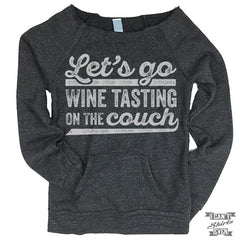Off-The-Shoulder Sweater. Let's Go Wine Tasting On The Couch.