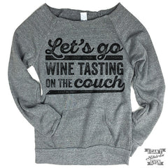 Off-The-Shoulder Sweater. Let's Go Wine Tasting On The Couch.