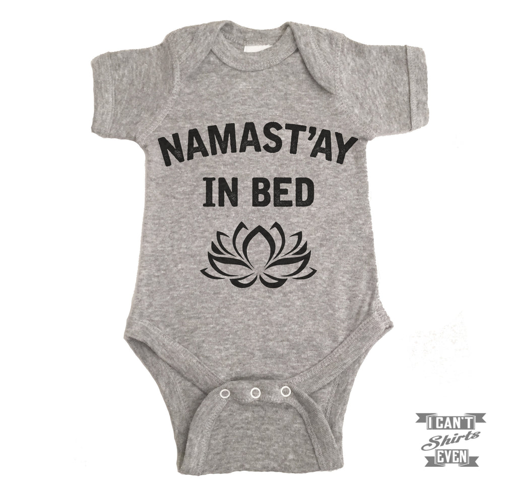 Namast'ay In Bed Baby Bodysuit