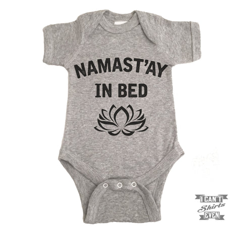 Namast'ay In Bed Baby Bodysuit