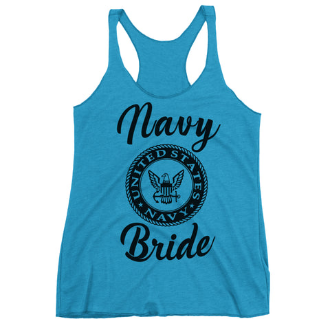 Navy Bride Racerback Tank Top.