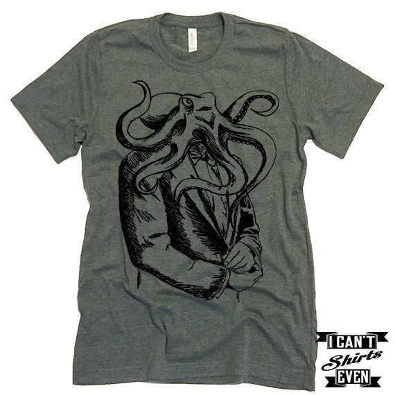 Octopus Shirt. Unisex Tshirt. Human Octopus Tee. Octopus Drawing.