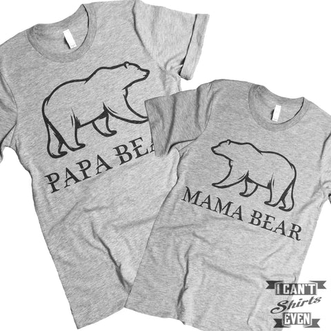 Papa Bear Mama Bear Couples T Shirt.