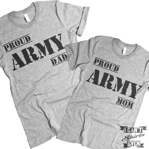 Proud Army Mom Dad Couples T Shirt.