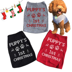 Puppy's First Christmas. Top. Ugly Christmas. Dog Shirt.