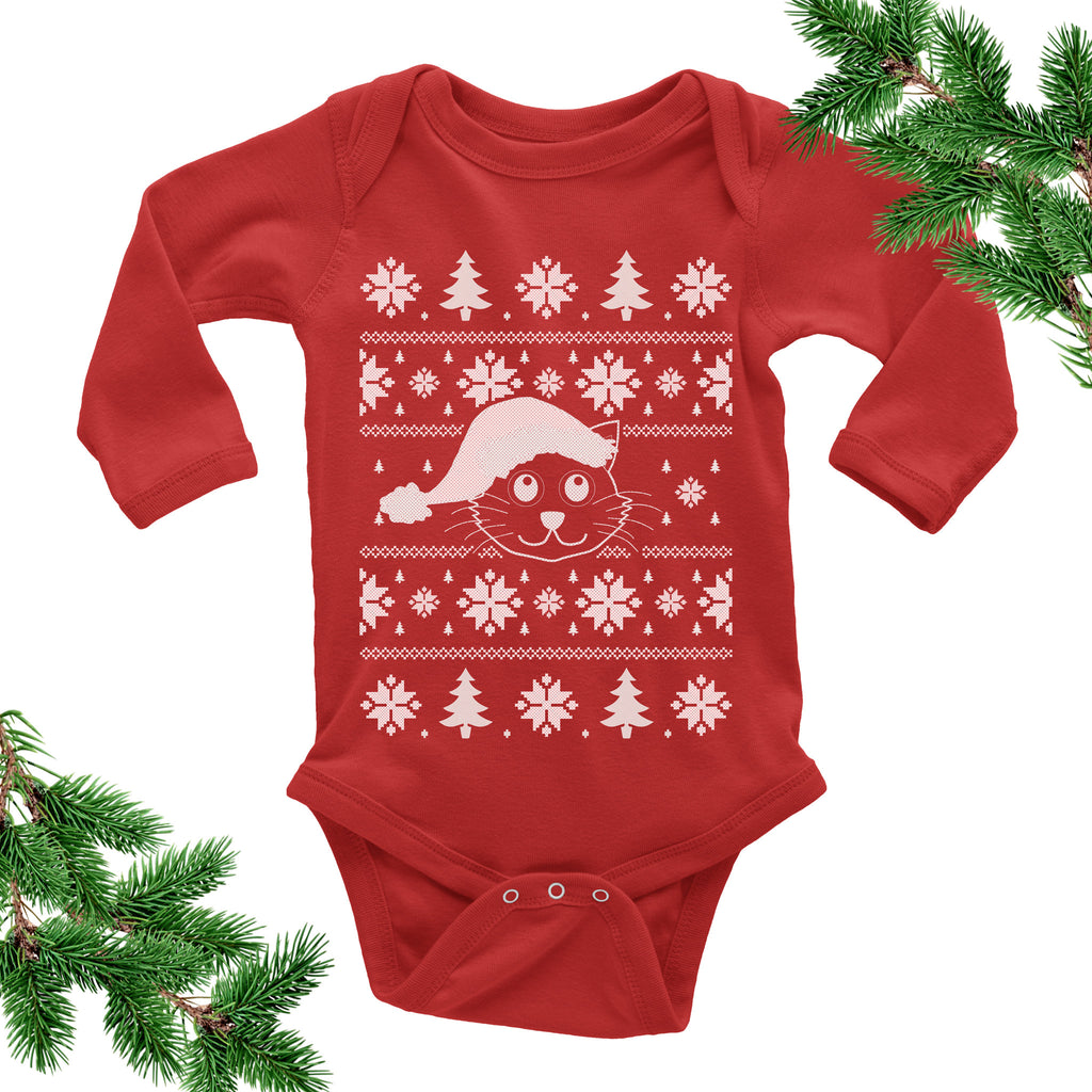 Kitty Baby Bodysuit. Cat. Christmas Baby Outfit.