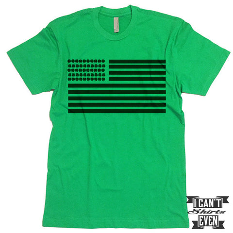 Shamrock Flag Shirt. St. Patrick's Day T Shirt. Shamrock Shirts. Unisex Tee. American Irish.