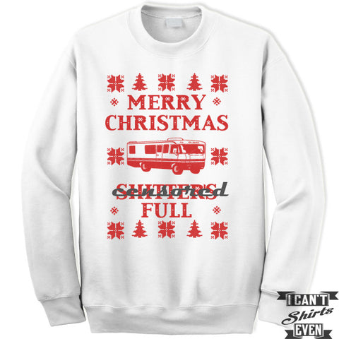Merry Christmas Shitter's Full Sweatshirt. Christmas Vacation Shirt. Unisex Jumper. Fleece sweatshirt.