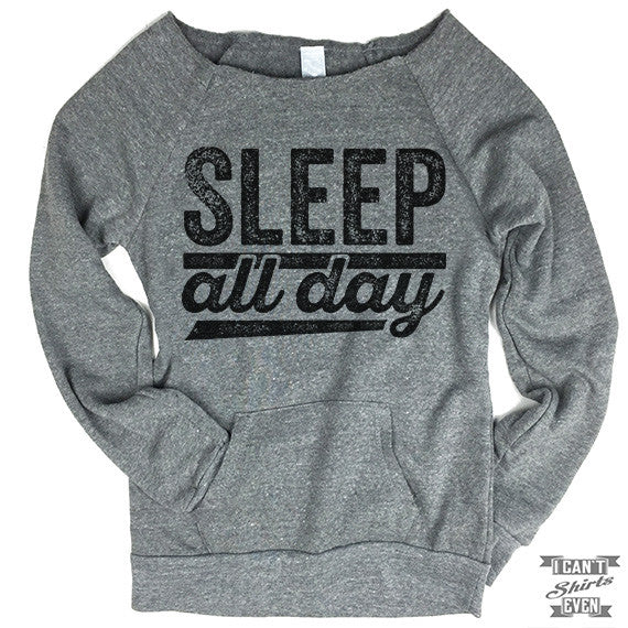 Off-The-Shoulder Sweater. Sleep All Day.
