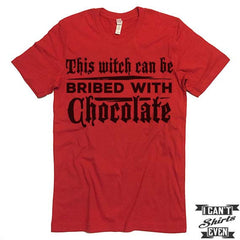 This Witch Can Be Bribed With Chocolate T shirt. Halloween.