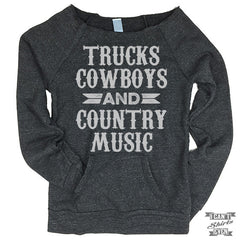 Off-The-Shoulder Sweater. Trucks Cowboys And Country Music.