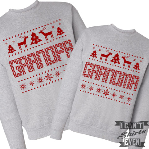 Grandpa Grandma Ugly Christmas Sweaters