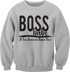 Custom Boss Babe Off The Shoulder Sweatshirt