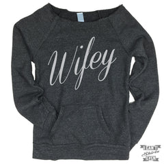 Wifey Off-The-Shoulder Sweater.